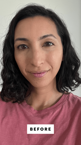 Pai before applying the Saie Slip Tint Radiant AllOver Concealer